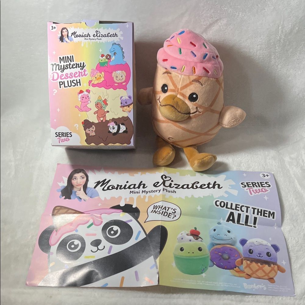 Moriah Elizabeth Mini Mystery Dessert Plush - Pink and Tan Ice Cream Delight